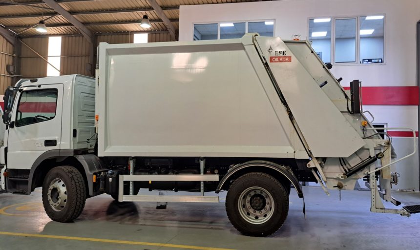 EFE refuse collection compactor mounted on Mercedes-Benz chassis delivered to Jarash Municipality.