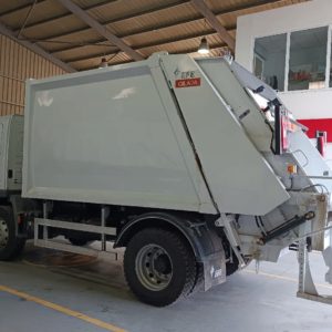 EFE refuse collection compactor mounted on Mercedes-Benz chassis delivered to Al-Bassilyah Municipality.