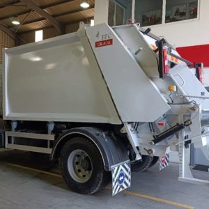 EFE refuse collection compactor mounted on Mercedes-Benz chassis delivered to Al-Hasa Municipality.