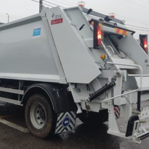 EFE refuse collection compactor mounted on Mercedes-Benz chassis delivered to Al-Sarhan Municipality.