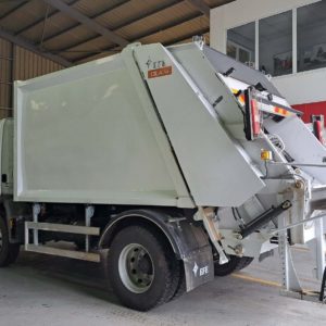EFE refuse collection compactor mounted on Mercedes-Benz chassis delivered to Al-Mazar Al-Jadeedah Municipality.