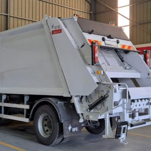EFE refuse collection compactor mounted on Mercedes-Benz chassis delivered to Bal’ama Municipality.