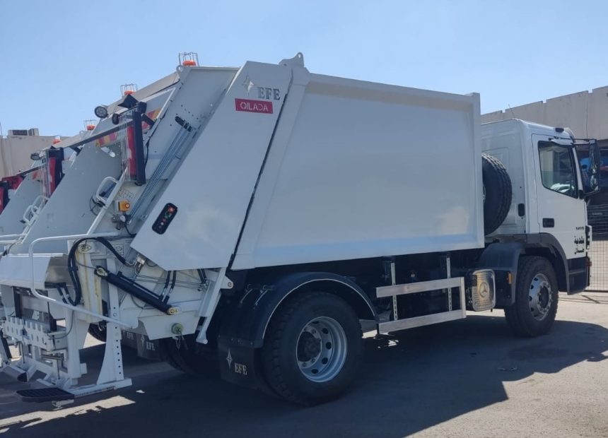 EFE refuse collection compactor mounted on Mercedes-Benz chassis delivered to Talal Municipality.