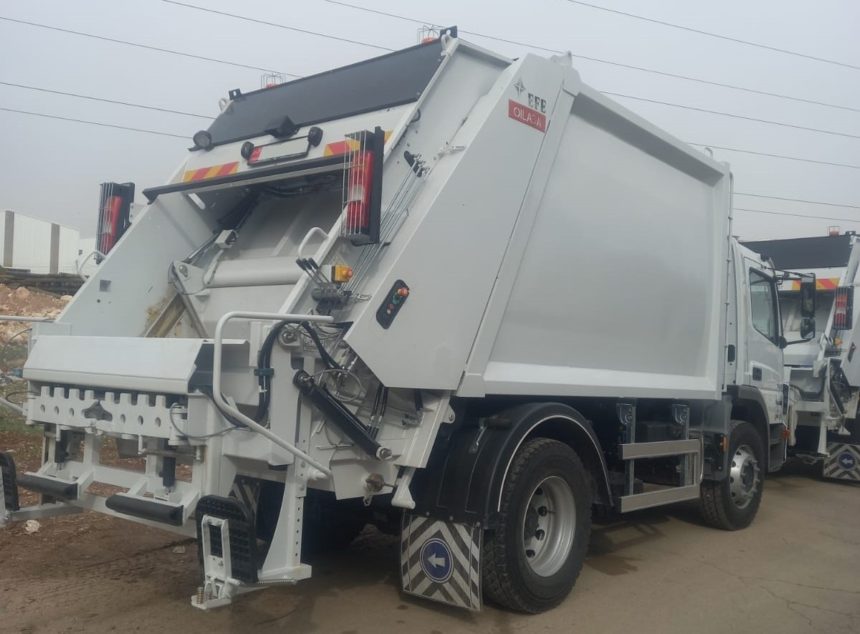 EFE refuse collection compactors mounted on Mercedes-Benz chassis delivered to Greater Jarash Municipality.